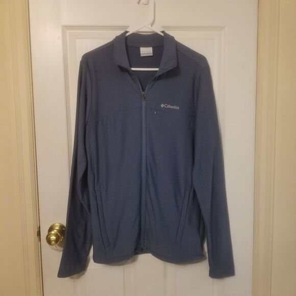 Columbia Zinc Blue Full Zip Lightweight Ascender Jacket Pockets Men's Size Small - Picture 1 of 10